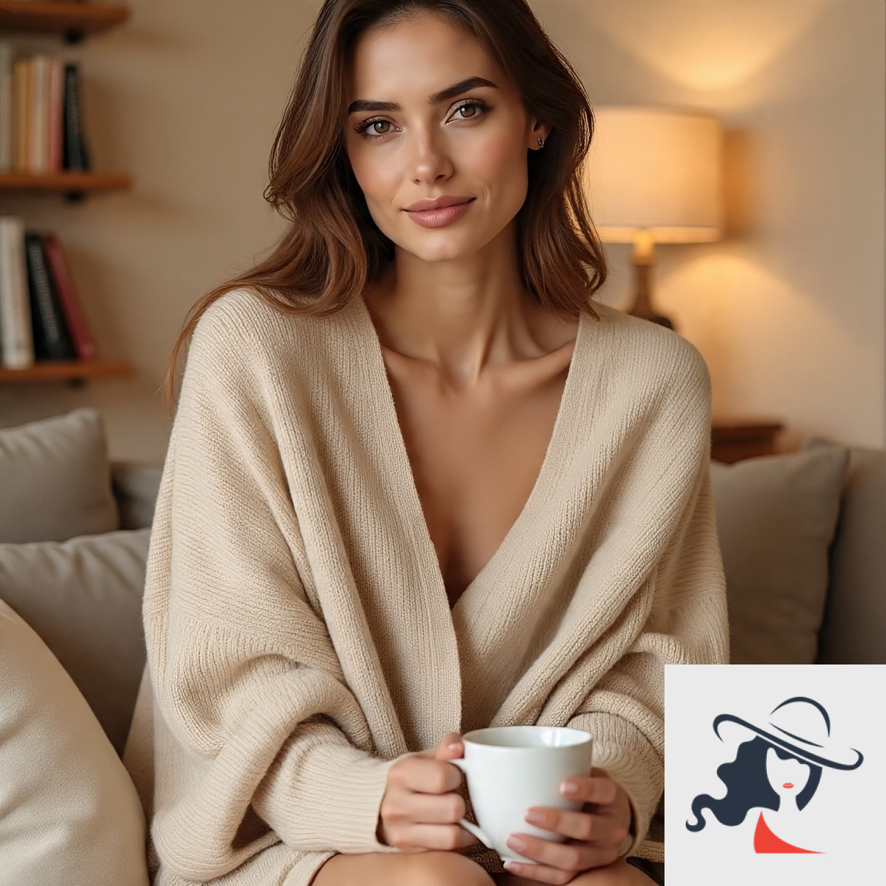 light_beige_open_cardigan_on_female_model (1) Soft Touch Cardigan - Image 1